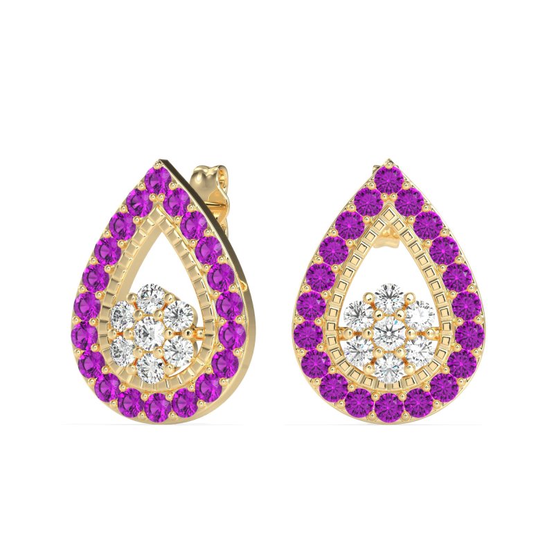 Teardrop Cluster Halo Earrings