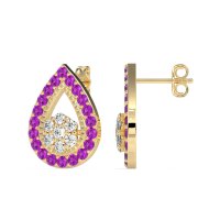 Teardrop Cluster Halo Earrings