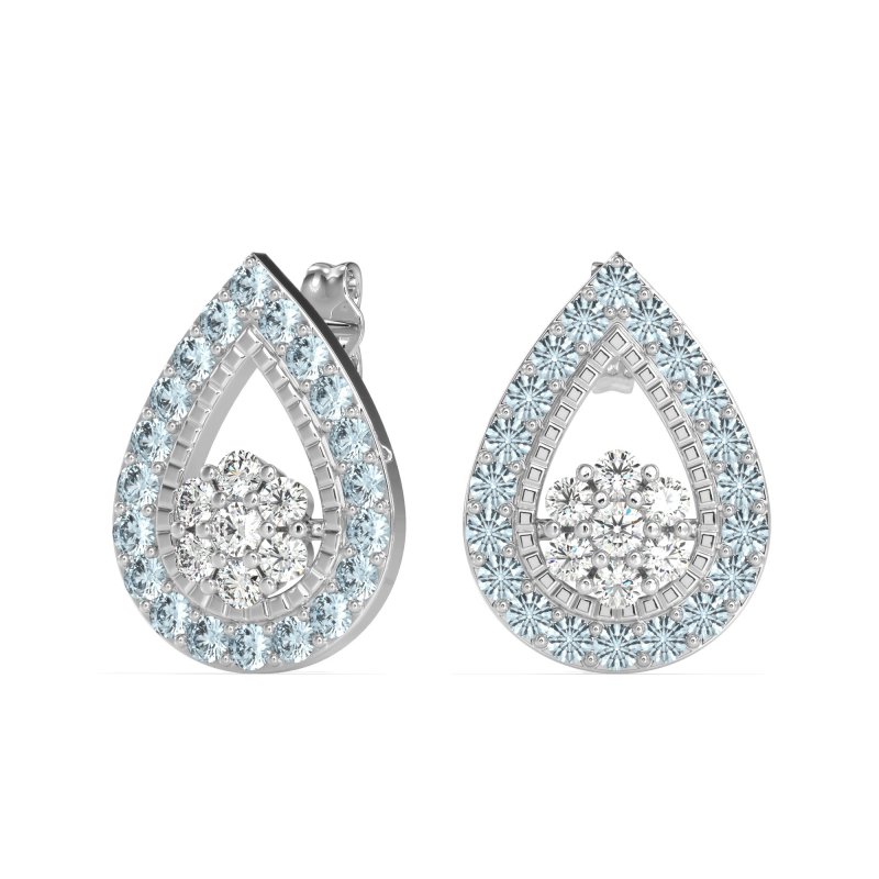 Teardrop Cluster Halo Earrings