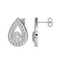 Teardrop Cluster Halo Earrings