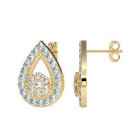 Teardrop Cluster Halo Earrings