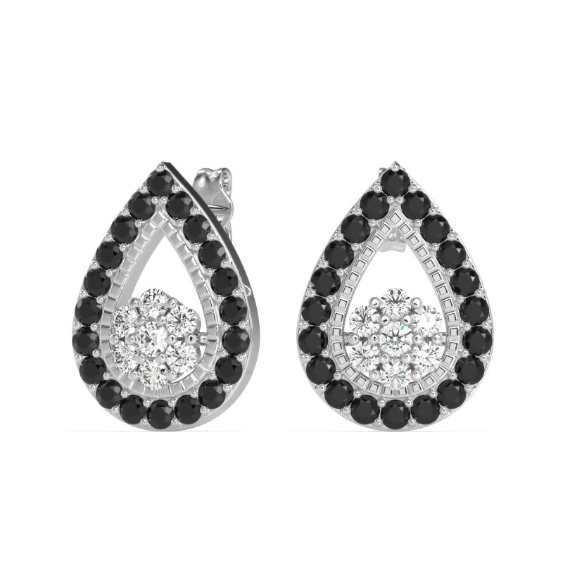 Teardrop Cluster Halo Earrings