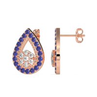 Teardrop Cluster Halo Earrings