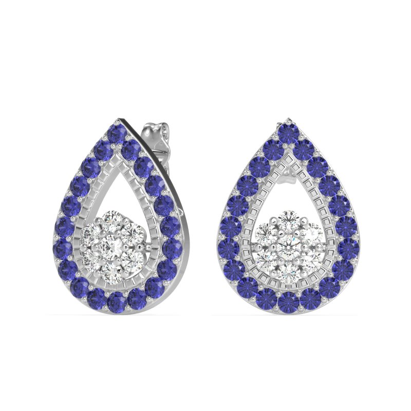 Teardrop Cluster Halo Earrings