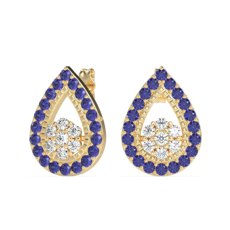Teardrop Cluster Halo Earrings