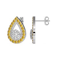 Teardrop Cluster Halo Earrings