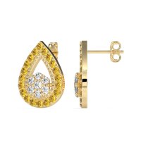 Teardrop Cluster Halo Earrings