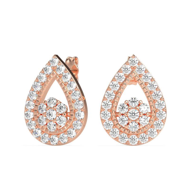 Teardrop Cluster Halo Earrings