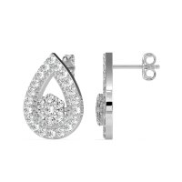 Teardrop Cluster Halo Earrings