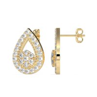 Teardrop Cluster Halo Earrings