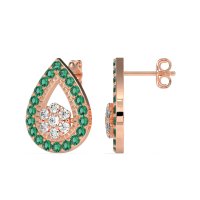 Teardrop Cluster Halo Earrings