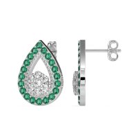 Teardrop Cluster Halo Earrings