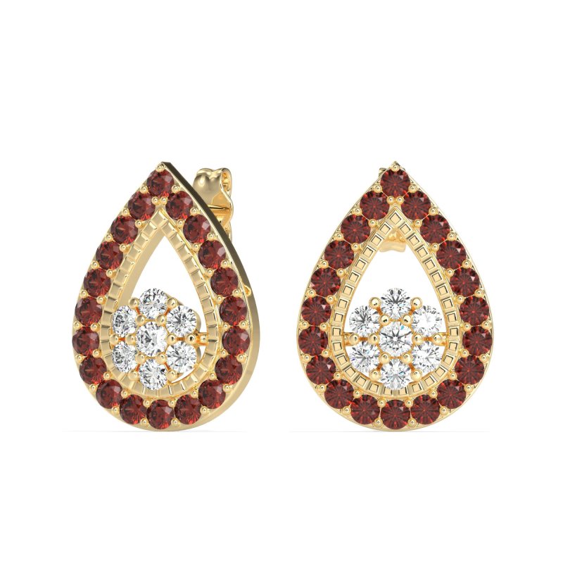 Teardrop Cluster Halo Earrings