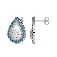 Teardrop Cluster Halo Earrings