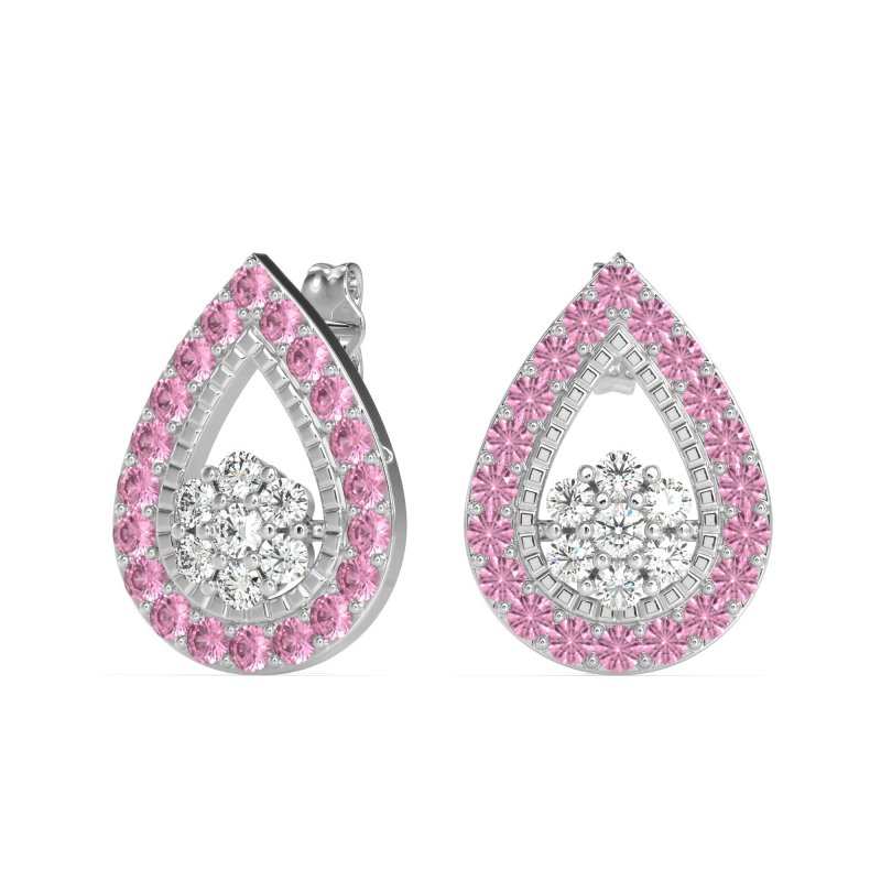Teardrop Cluster Halo Earrings