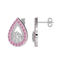 Teardrop Cluster Halo Earrings