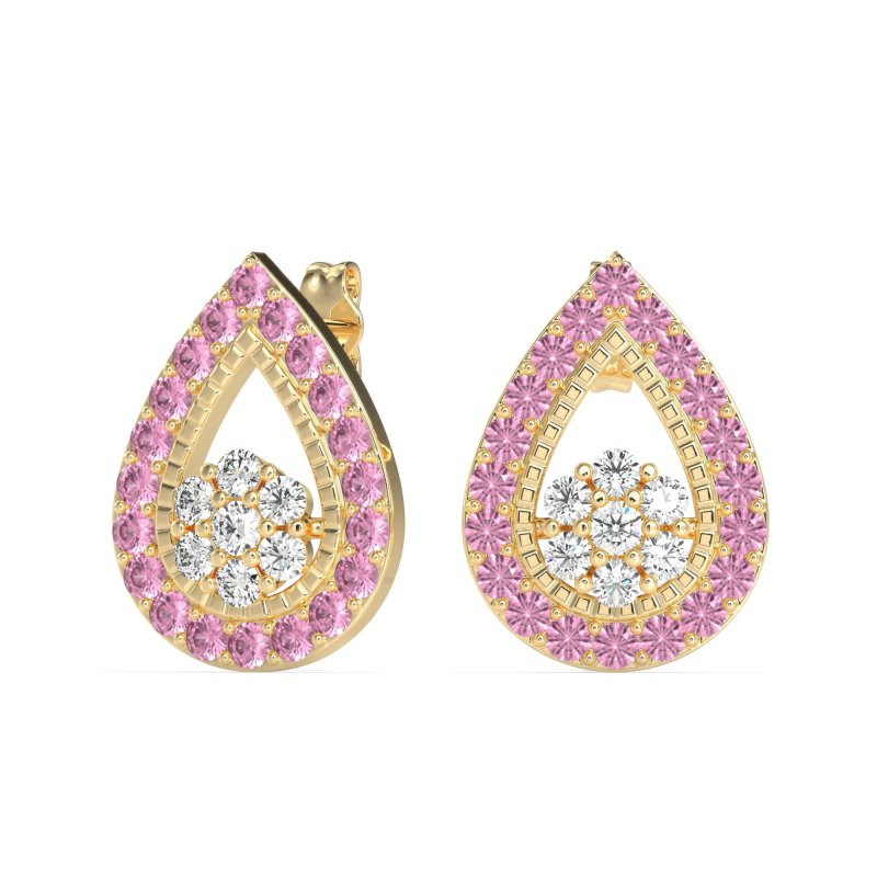 Teardrop Cluster Halo Earrings