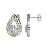 Teardrop Cluster Halo Earrings