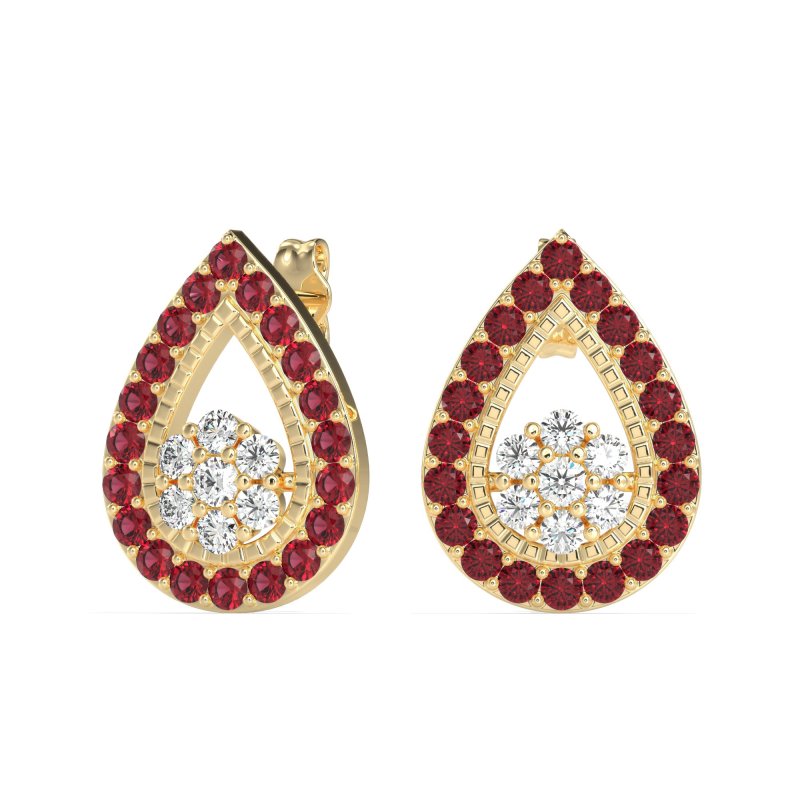 Teardrop Cluster Halo Earrings