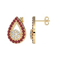 Teardrop Cluster Halo Earrings