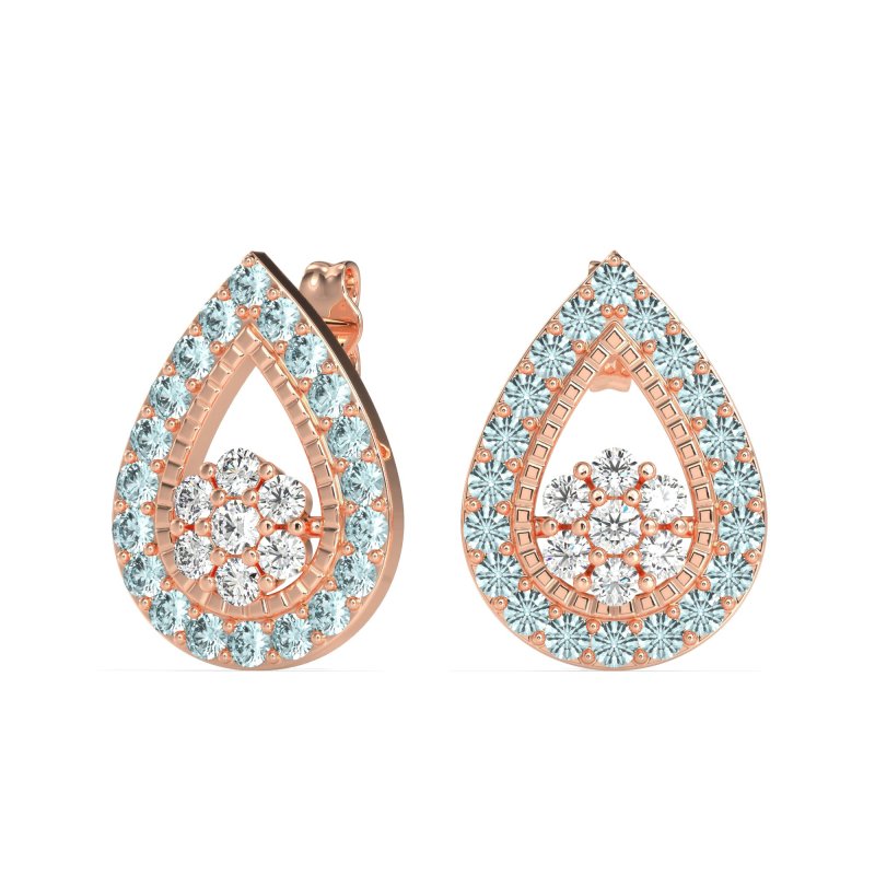 Teardrop Cluster Halo Earrings