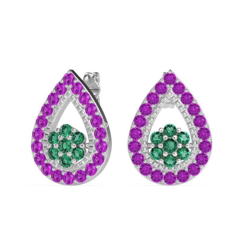 Teardrop Cluster Halo Earrings