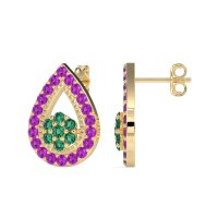 Teardrop Cluster Halo Earrings