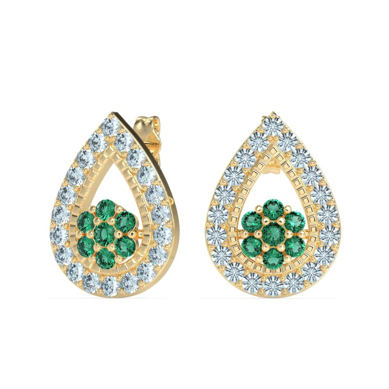 Teardrop Cluster Halo Earrings