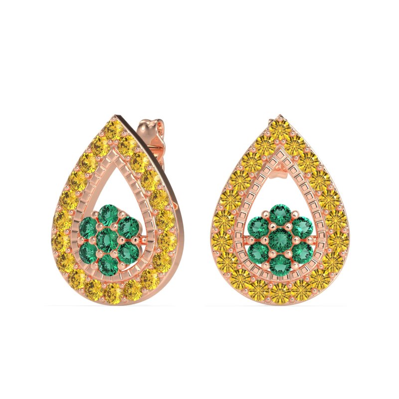 Teardrop Cluster Halo Earrings