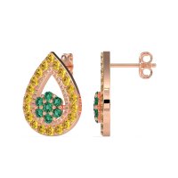 Teardrop Cluster Halo Earrings