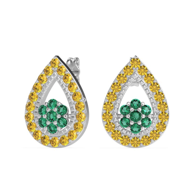 Teardrop Cluster Halo Earrings