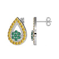 Teardrop Cluster Halo Earrings