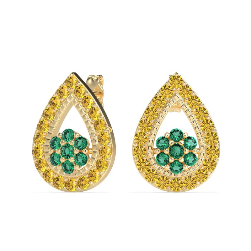 Teardrop Cluster Halo Earrings