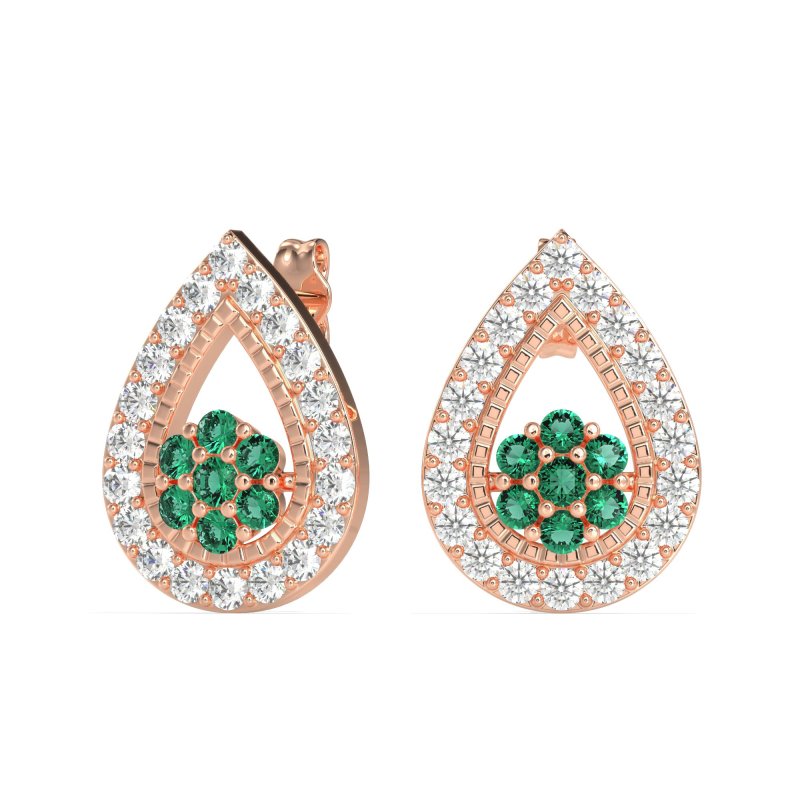 Teardrop Cluster Halo Earrings