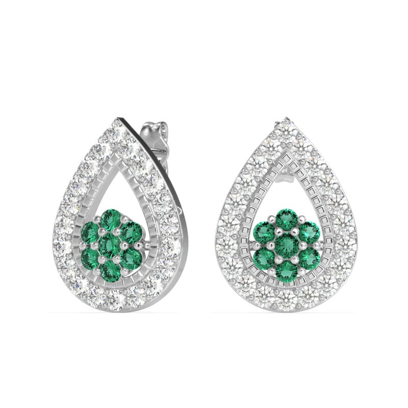 Teardrop Cluster Halo Earrings