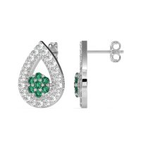 Teardrop Cluster Halo Earrings