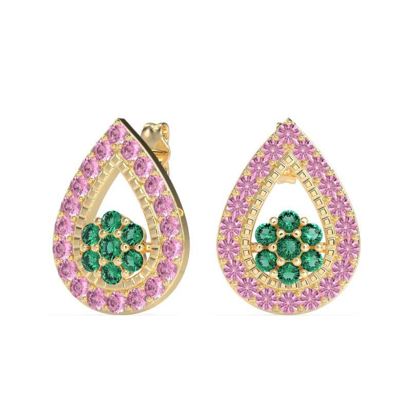 Teardrop Cluster Halo Earrings