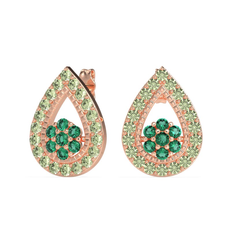 Teardrop Cluster Halo Earrings