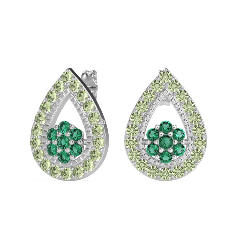 Teardrop Cluster Halo Earrings