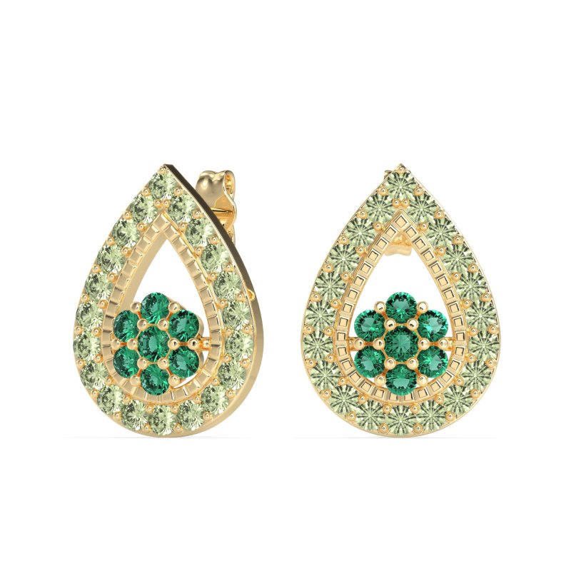 Teardrop Cluster Halo Earrings