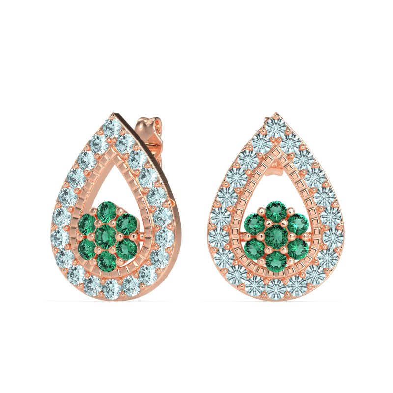 Teardrop Cluster Halo Earrings