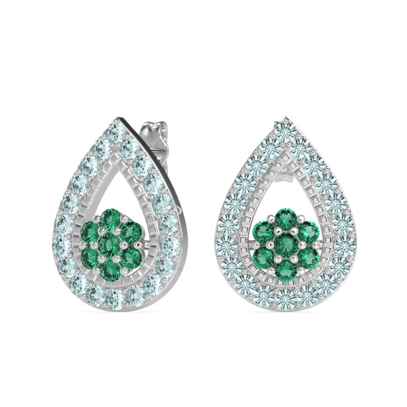 Teardrop Cluster Halo Earrings