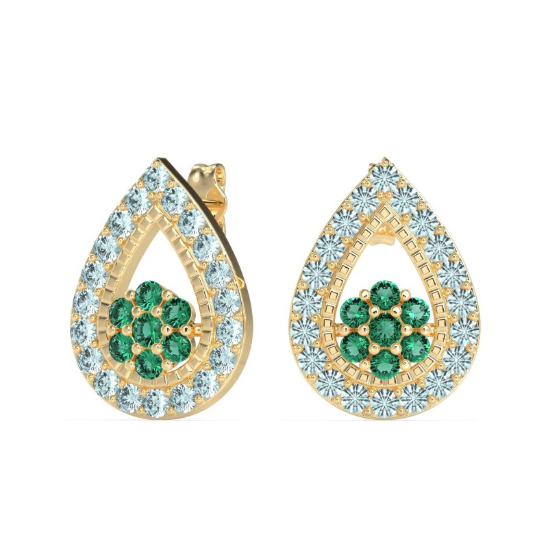 Teardrop Cluster Halo Earrings