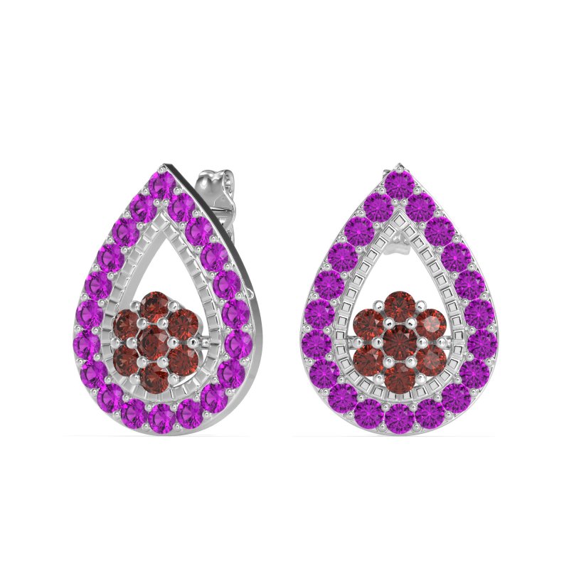 Teardrop Cluster Halo Earrings