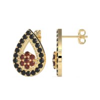 Teardrop Cluster Halo Earrings