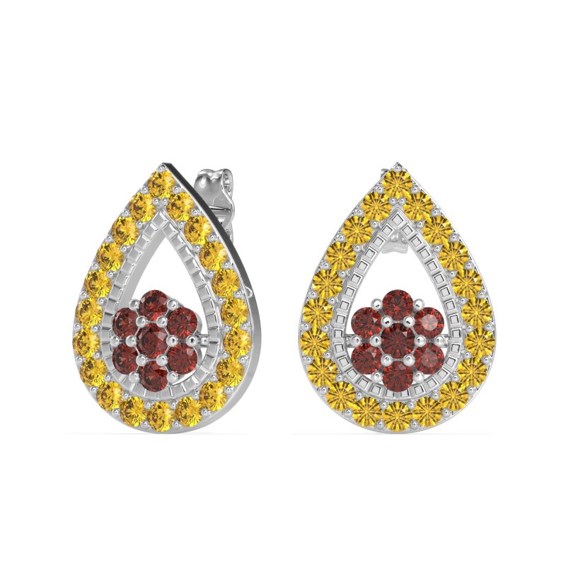 Teardrop Cluster Halo Earrings