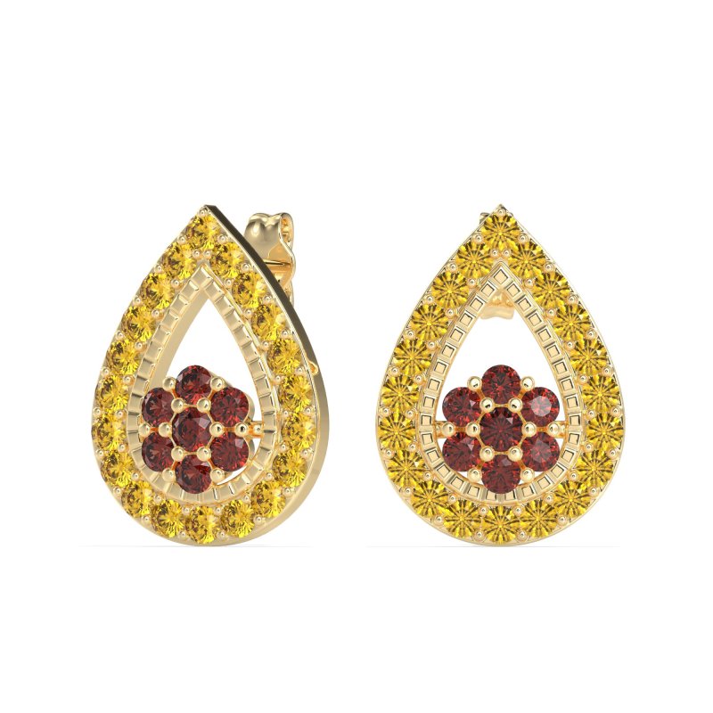Teardrop Cluster Halo Earrings