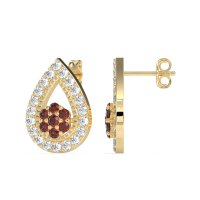 Teardrop Cluster Halo Earrings