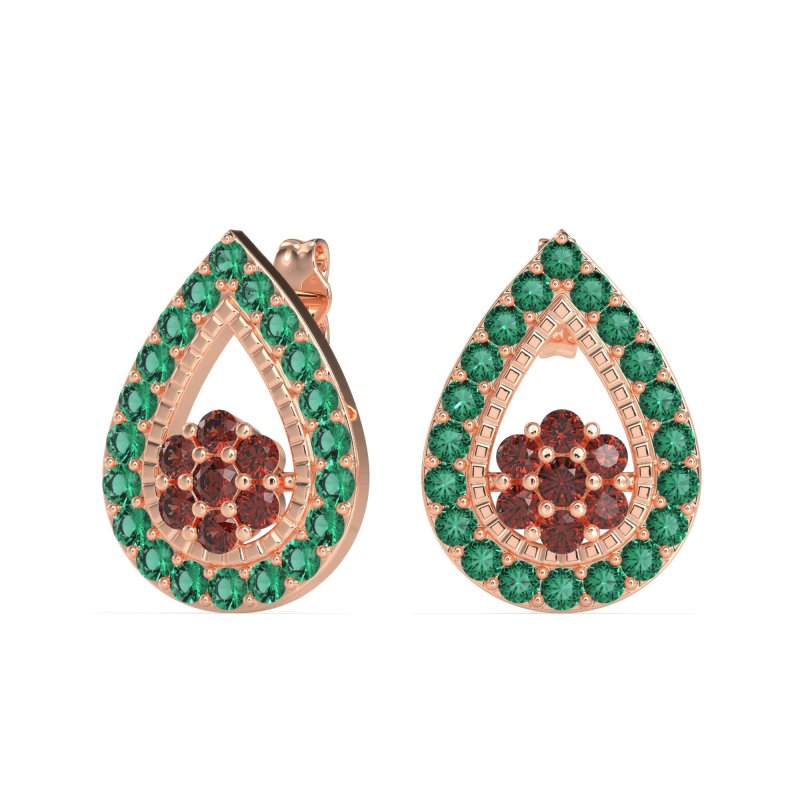 Teardrop Cluster Halo Earrings