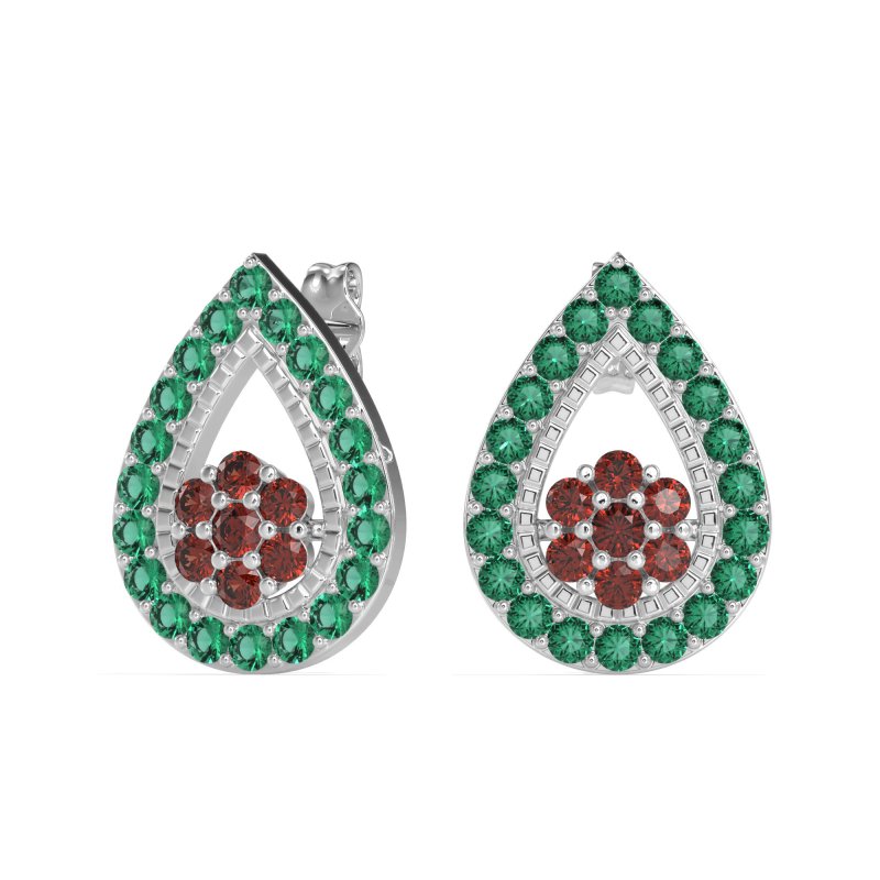 Teardrop Cluster Halo Earrings